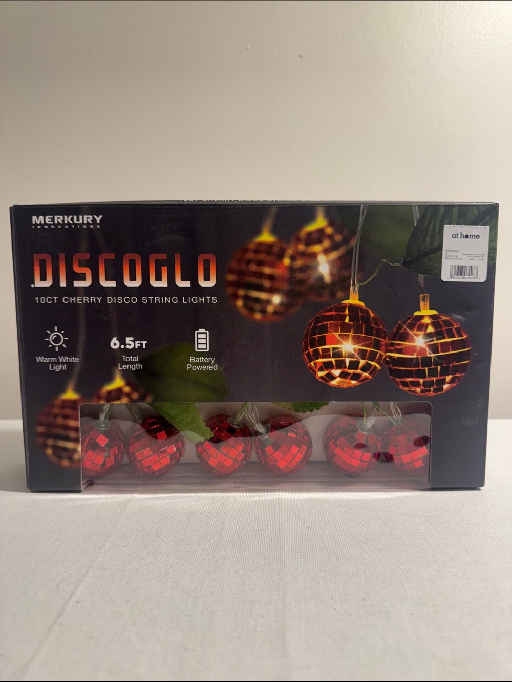 Merkury Discoglo Red Cherry Disco String Lights - Battery Powered